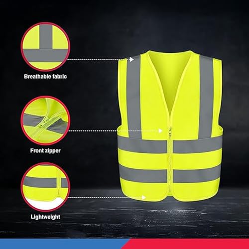 Neiko High Visibility Safety Vest ANSI Class 2, No Pocket, Neon Yellow, 3X-Large (3XL) - size: 3X-Large, style: Vest