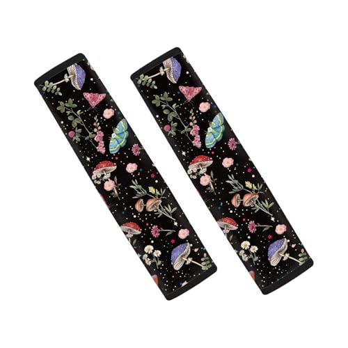 Mushroom Car Seat Belt Cover Pad Soft Comfortable Seat Strap Pads Compatible with All Model Seatbelt Covers Can Be Used As A Backpack Shoulder Pad Butterfly Car Seat Shoulder Strap Pads - color: Mushroom Butterfly