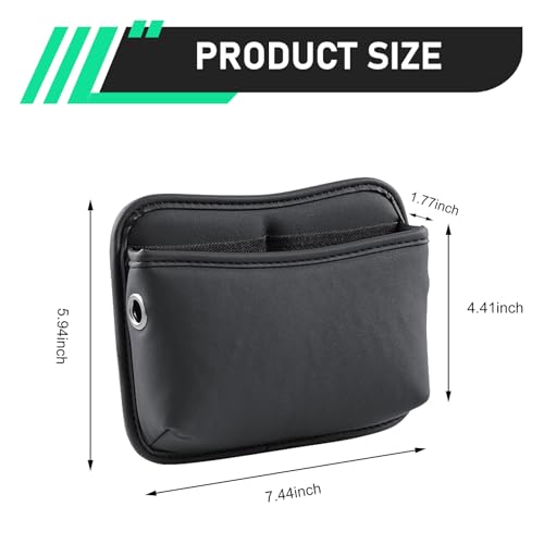 2 PCS Car Seat Side Storage Pockets, Multifunctional Console Side Organizer Bags, PU Leather Car Seat Side Pocket Pouchs, Universal for Most Cars