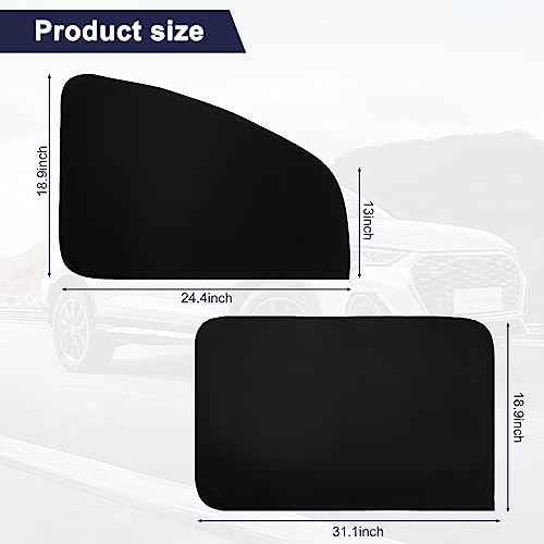 Ovege Car Side Window Sun Shade Magnetic Car Curtain Suction Magnetic Suedette －Front Seat 2pcs - color: Black-Suedette, size: Front Seat 2pcs
