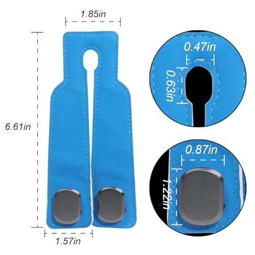 Purse and Bag Hook for Car, Zinc Alloy Seat Headrest Hooks, Upgraded Leather Car Seat Back Purses Hanger and Bags Holder (Blue, 2Pack) - color: Blue