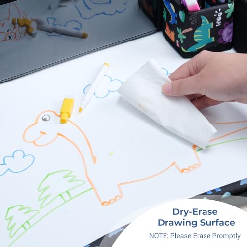 COOLBEBE Kids Travel Tray for Toddler Car Seat, Travel Tray for Airplane, Toddler Car Seat Lap Tray, Carseat Table Tray for Kids Travel Activities (Dinosaur) - color: Dinosaur