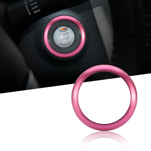 TOMALL Engine Start Stop Ring Trim Compatible with Nissan Altima 2013 2014 2015 2016 2017 2018 Car Interior Key Ignition Push Start Button Cover Aluminum Cap Decoration Accessories (Pink) - color: Pink
