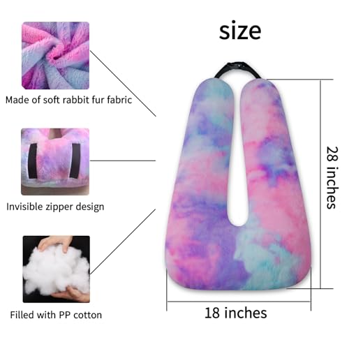 FHSGGP Travel Pillow Car Pillow Kid Car Sleeping The Sleeping Aid for Adults and Kids on Road Trips Kids Travel Pillow Colorful Purple - color: B-colorful Purple