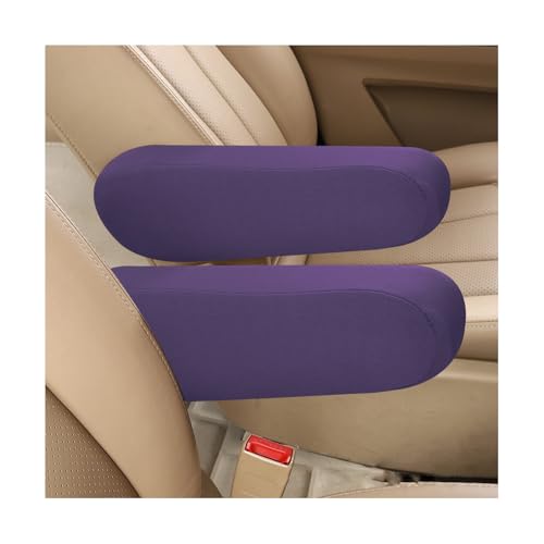Kewucn 2 PCS Car Front Seat Armrest Covers, Elastic Fabric Auto Seat Armrest Protectors, Universal Seat Arm Rest Cover Replacement, Vehicle Interior Decor Accessories (Purple) - color: Purple