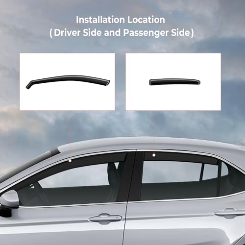 in-Channel Rain Guards Fit for Toyota Camry 2018 2019 2020 2021 2022 2023 2024, Durable Side Windows Rain Guard, 2018-2024 Camry Wind Deflectors Black 4Pcs - size: 2018-2024 Toyota Camry (In-Channel)
