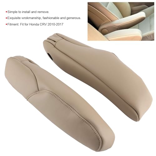 2Pcs Car Seat Armrest Handle Cover, Microfiber Leather Seat Armrest Car Interior Accessory Fit for CRV 2010-2017(Beige) - color: Beige