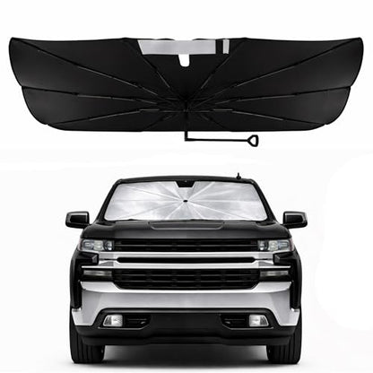 Car Windshield Sun Shade Umbrella-Custom-Fit For Chevrolet Silverado 1500&GMC Sierra 1500 2500 3500 2014-2019 Umbrella Sunshade,Easy Install,UV Protection & Heat Reflective,Keep Interior Cooler - size: For Chevy Silverado/GMC Sierra 1500 2014-2019