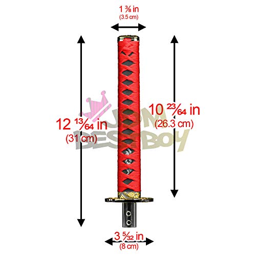 JDMBESTBOY Samurai Sword Red Black Shift Knob Shifter Alloy Katana Adapters Universal 26cm - color: Red Black, size: 26cm