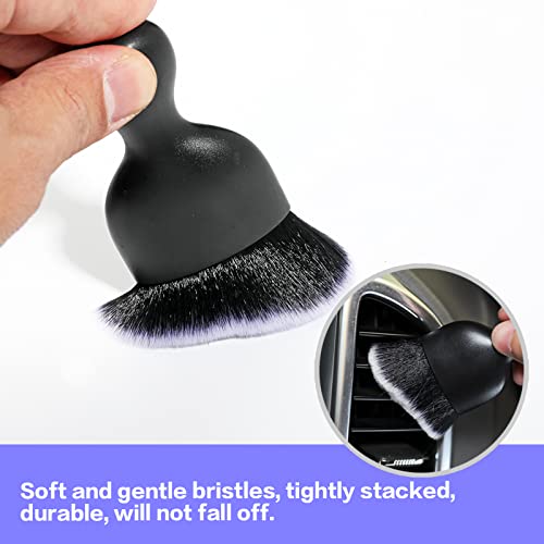 AOCISKA Car Interior Detailing Brush,Soft Bristle Cleaning Brush Car Detailing Brush Dusting Brush,Car Interior Cleaning Tool,Auto Detail Brush Car Dash Duster Brush (Black) - color: Black