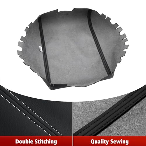 KBH Center Console Cover Replacement for Infiniti QX60 / JX35 & Nissan Pathfinder 2013-2020, Vinyl Leather, Car Armrest Upholstery, Anti-Scratch, Black-Gray Stitch - color: Black-Gray Stitch