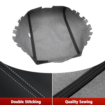 KBH Center Console Cover Replacement for Infiniti QX60 / JX35 & Nissan Pathfinder 2013-2020, Vinyl Leather, Car Armrest Upholstery, Anti-Scratch, Black-Gray Stitch - color: Black-Gray Stitch