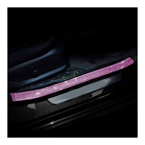 2PCS Car Door Edge Entry Guard, Bling Anti-Collision Adhesive Sticker/Protector Strip for Car Door Sill, Rear Bumper, Universal for Most Cars, SUV, Auto Accessories for Women (Black Pink/2.8"x17.8") - color: Black/Pink, size: 2.8" x 17.8"