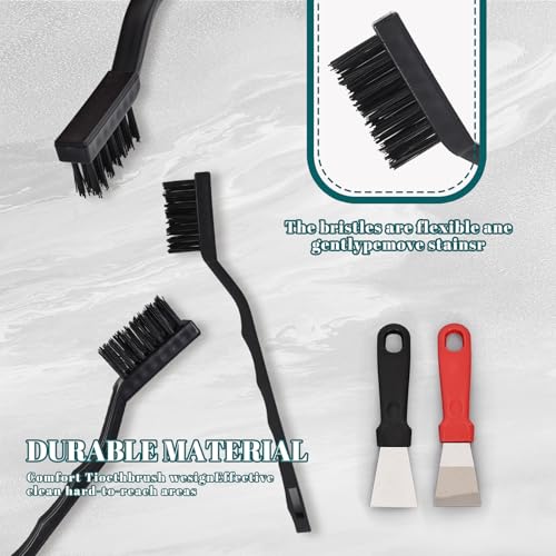 12 Pcs Mini Nylon Brush Set, Nylon Scratch Brush with Curved Handle, Cleaning Weld Slag and Rust - style: Nylon