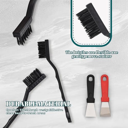 12 Pcs Mini Nylon Brush Set, Nylon Scratch Brush with Curved Handle, Cleaning Weld Slag and Rust - style: Nylon