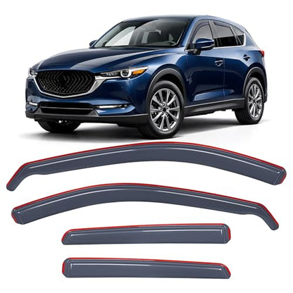 Nilight in-Channel Rain Guards Compatible with Mazda CX-5 2017-2025, Light Smoky Blue Vent Visors, Durable Window Deflectors for Fresh Air Circulation, 4PCS - color: Mazda CX-5 2017-2025
