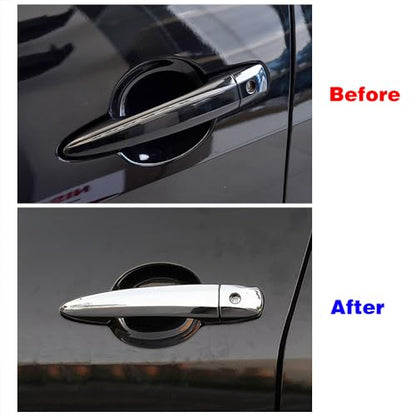 Chrome Exterior Door Handle Cover Trim for Nissan Altima Sentra 2020-2025 X-Trail T33 Rogue 2021-2024 Qashqai Accessories Decor (No Smart Key Holes) - style: No Smart Key Holes