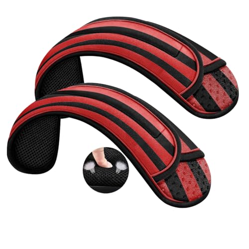 ZINZ 2-Pack Universal Shoulder Pad with Ultra Thick Cushion for Bag Luggage Bag Crossbody, Plus Long & Anti-Slip & Breathable,Black red Black - color: Black red Black
