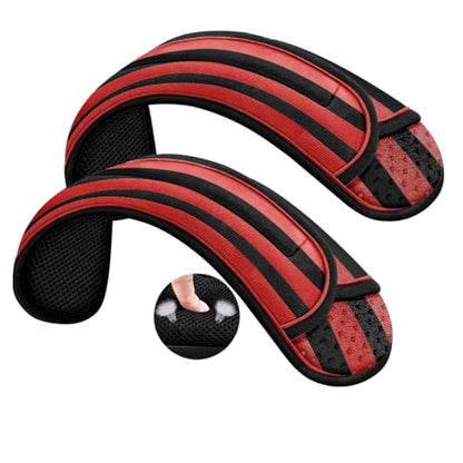ZINZ 2-Pack Universal Shoulder Pad with Ultra Thick Cushion for Bag Luggage Bag Crossbody, Plus Long & Anti-Slip & Breathable,Black red Black - color: Black red Black