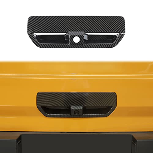 for Bronco Sport Carbon Fiber Tailgate Handle Trim Cover Compatible with Ford Bronco Sport 2021 2022 2023 Carbon Fiber Exterior Accessories - color: Black