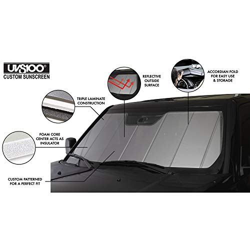 Covercraft UVS100 Custom Sunscreen | UV10880SV | Compatible with Select Ford Crown Victoria/Mercury Grand Marquis Models, Silver - color: Silver