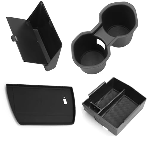 SMABEE Fit for Subaru Forester 2025 2026 4PCS Center Console Hidden Storage Box+Armrest Storage Insert Box+Center Console Cup Holder+Center Console Wireless Charging Protective Mat - size: 4PCS for Forester 2025 Organizers