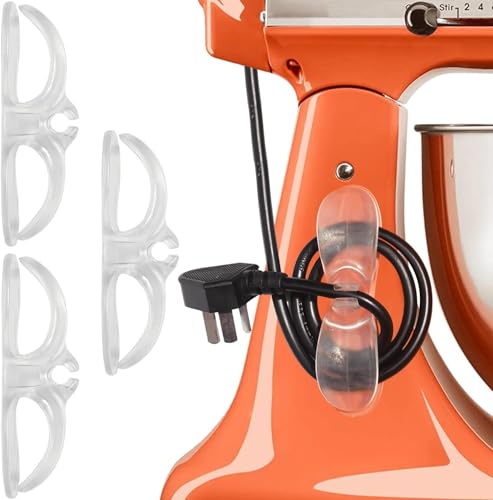 Cord Organizer for Kitchen Appliances - Clear Cable Wrapper Holder Winder Keeper Wrap, Stick On Mixer - color: CLEAR, size: 3PCS
