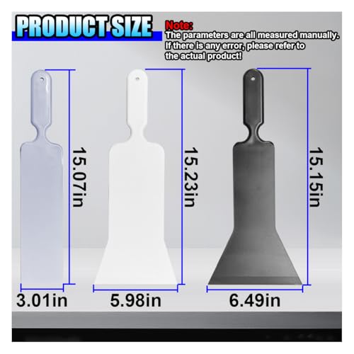 3PCS Car Bulldozer Squeegee, Long Handle Flat Glass Window Film Tint Tools, Scrubber Paddle Squeegee for Car Front Rear Windows Windshield Cleaning, Vinyl Wrap, Snow Frost Ice Removal