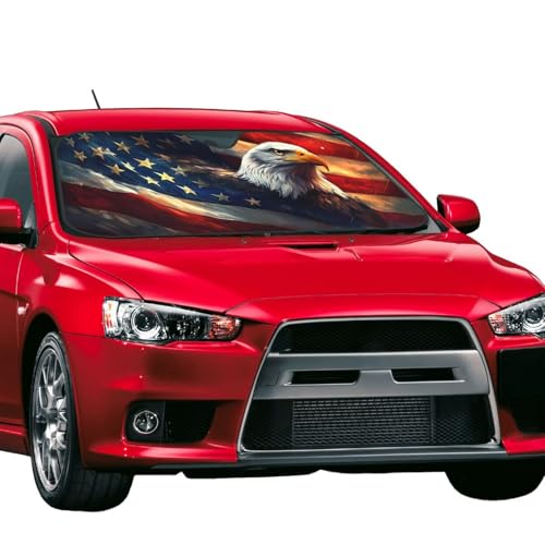 American Flag Car Sun Shade Windshield Sunshade Foldable Front Window Shield Cover for Truck SUV - color: Blue7