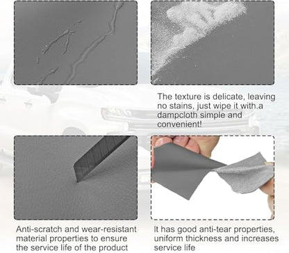 Priprilod Leather Center Console Lid Armrest Cover Dark Gray Compatible with Chevy Silverado/GMC Sierra (40/20/40 Split Bench Seat) 2014 2015 2016 2017 2018 (Only Leather Part) - color: Dark Gray