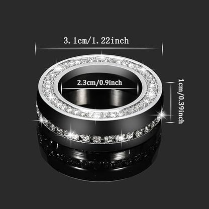 TOMALL Bling Car AC Knob Covers Compatible with Mazda 3 CX-30 Center Console Air Conditioning Knob Button Cover Radio Button Cover Air Conditioner Cover Trim Interior Ring Bling Decoration for Car