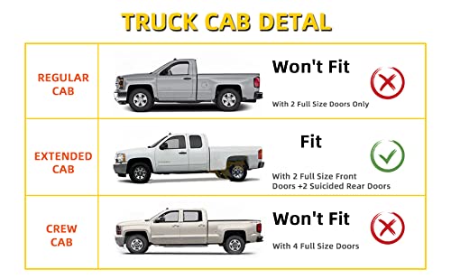 Window Visor Rain Guards Compatible with 1988-2000 Chevy GMC C10 C1500 C2500 C3500 K1500 K2500 K3500 Pickup Extended Cab Wind Deflector Vent Visors for Trucks Accessories Tape-On 4 Pieces - size: for 1988-2000 Chevy/GMC Extended Cab