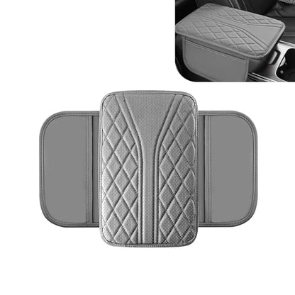 Car Center Console Cover, Leather Center Armrest Cover with Storage Bags, Automotive Heightening Console Protection Pad, Universal for Cars, Trucks, SUVs (Grey) - color: Grey