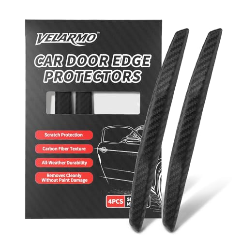 4PCS Car Door Edge Guards Universal 3D Carbon Fiber Texture Anti-Collision Scratch Protector Strips Flexible Silicone Trim with Nano Adhesive for Sedan SUV Truck Black - color: BLack