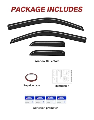 Outside-Mount Window Rain Guards Fit for 2004-2014 Ford F150 Extended Cab & SuperCab, Window Visors Wind Deflector Dark Smoke Vent Shades - size: 2004-2014 Ford F-150 SuperCab & Extended Cab