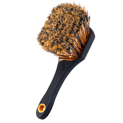 Suds Lab Wheel Spoke Brush Rubberized Handle Soft Bristle Car Detailing Wheel Brush, Rim, Wheel, Dust Cleaner Brush