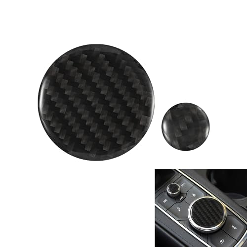 WINKA Center Console Multimedia Knob Button Cover Compatible with Cadillac Escalade XT5 CT5 CT6 XT4 XT6 CT6 Crabon Fiber Media Button Cover Trim Interior Modification Trims for Car Accessories