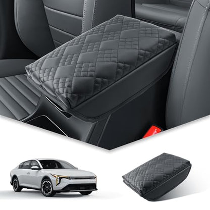 BIBIBO for 2025 Kia K4 Center Console Armrest Cover 2025 Kia K4 EX/LX/GT-Line/GT-Line Turbo Arm Rest Cover 2025 Kia K4 Accessories 2025 K4 Armrest - color: Black-for 2025 Kia K4