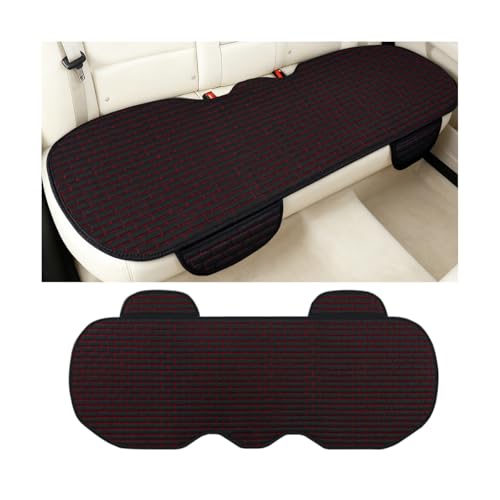 Zpana Car Back Seat Cover, Non-Slip Vehicle Rear Seat Bottom Cushion Pad with Storage Pockets, Comfortable Automotive Back Bench Protector, Universal for SUV Automobile Truck (Black/Red) - color: Black/Red