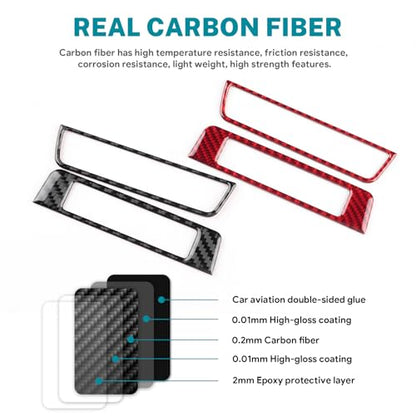 AIRSPEED Carbon Fiber for Mazda 3 Axela 2019-2025 Driver Side Center Console Button Frame Cover Interior Trim Accessory, Black - color: Driver Side Button Frame