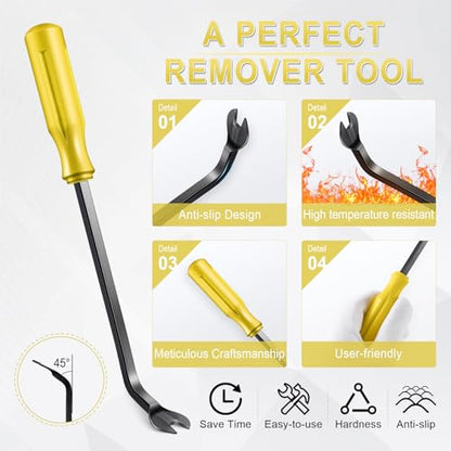 LivTee 5 pcs Auto Trim Removal Tool Kit, No Scratch Plastic Pry Tool Kit - Interior Door Panel Clip Fastener Removal Set for Vehicle Dash Radio Audio Installer (Yellow) - color: Yellow