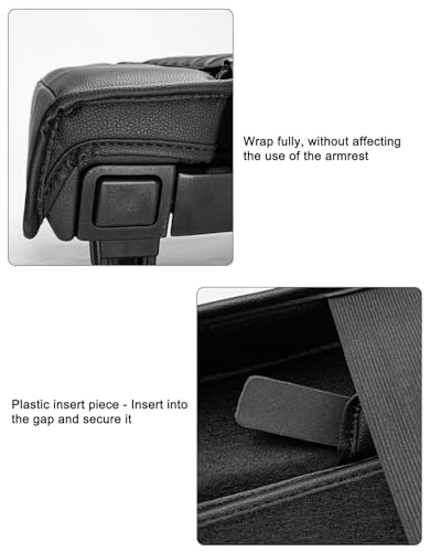 KBH Center Console Armrest Cover for Toyota Tundra 2022 2023 2024 2025 2026, Vinyl Leather Trim, Durable Middle Console Protector, Zipper Closure, Anti-Scratch - size: Toyota Tundra 2022-2026, Black