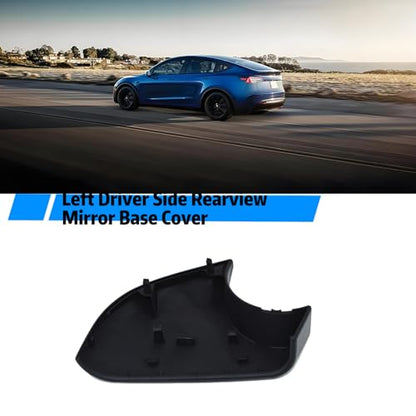 fit For Tesla Model Y Front Wing Mirror Cover Holder Lower Tray 2018-2024， Side Mirror Bottom Cover Replacement for Tesla Model Y Wing Repair (left side black) - size: Model Y Left Side Black