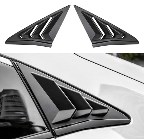 YINGTUU for Honda Civic Accessories 10th Gen 2016-2021 Window Louvers Racing Style Triangular Window Glass Blinds Hatchback Dumb Black - color: Rear Side Window for Hatchback-dumb Black