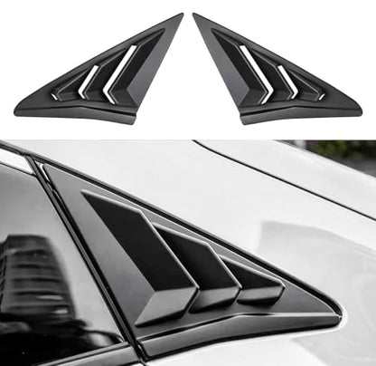 YINGTUU for Honda Civic Accessories 10th Gen 2016-2021 Window Louvers Racing Style Triangular Window Glass Blinds Hatchback Dumb Black - color: Rear Side Window for Hatchback-dumb Black
