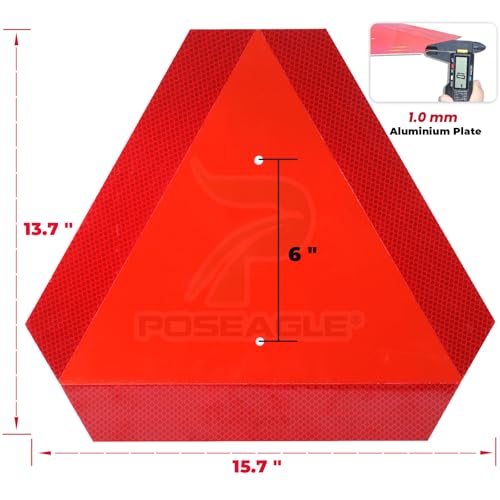 Aluminium Slow Moving Vehicle Bracket with Slow Moving Vehicle Sign for Golf Cart, Club Cars, Tractors, and any Utility Vehicles(1x Slow Moving Vehicle Triangle+1x Sign Mounting Bracket) - color: A08 1xSMV Bracket with Aluminum Sign and Toos