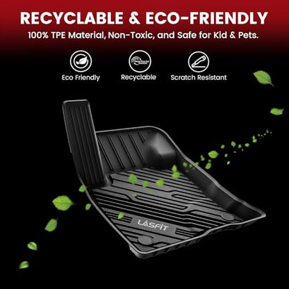 LASFIT Floor Mats for Ford Bronco Sport 2026 2025 2024 2023 2022 2021 Carpet Floor All Weather Protector Custom Fit TPE Car Liners, No Sliding, No Curling - style: 4) Bronco Sport| 21-25 | 2Rows Carpet Floor