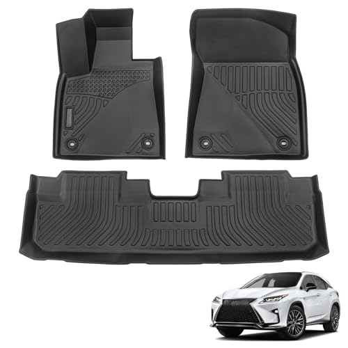 All Weather Floor Mats Compatible with 2016-2022 Lexus RX, Black 3D Car Mats Full Set Heavy Duty TPE Non-Slip Interior Accessories (2016-2022 RX) - color: 2016-2022 RX