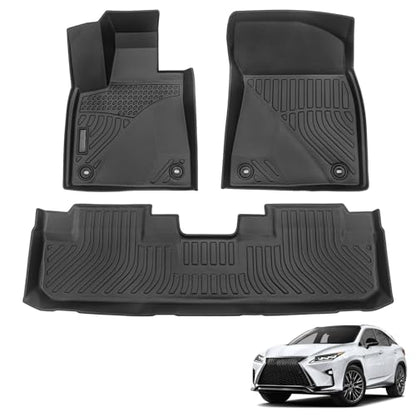 All Weather Floor Mats Compatible with 2016-2022 Lexus RX, Black 3D Car Mats Full Set Heavy Duty TPE Non-Slip Interior Accessories (2016-2022 RX) - color: 2016-2022 RX