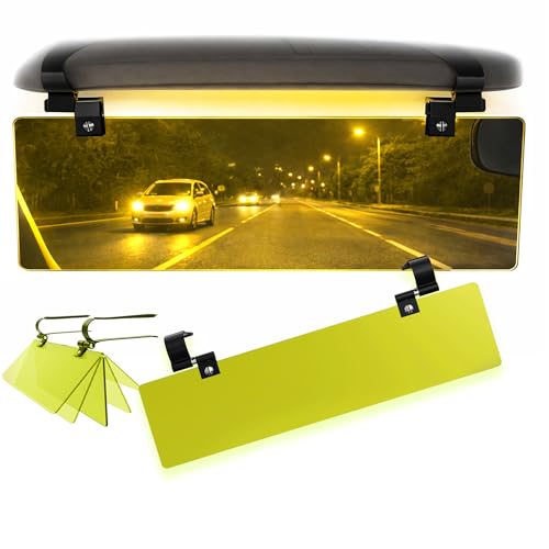 Night Driving Visor by Glare Guard, Replace Night Driving Glasses with Anti-Glare Polarized HD Driving Visor for Headlight Glare Universal 14" x 3.25" fits Cars, Truck's SUV's & RV's, Made in USA